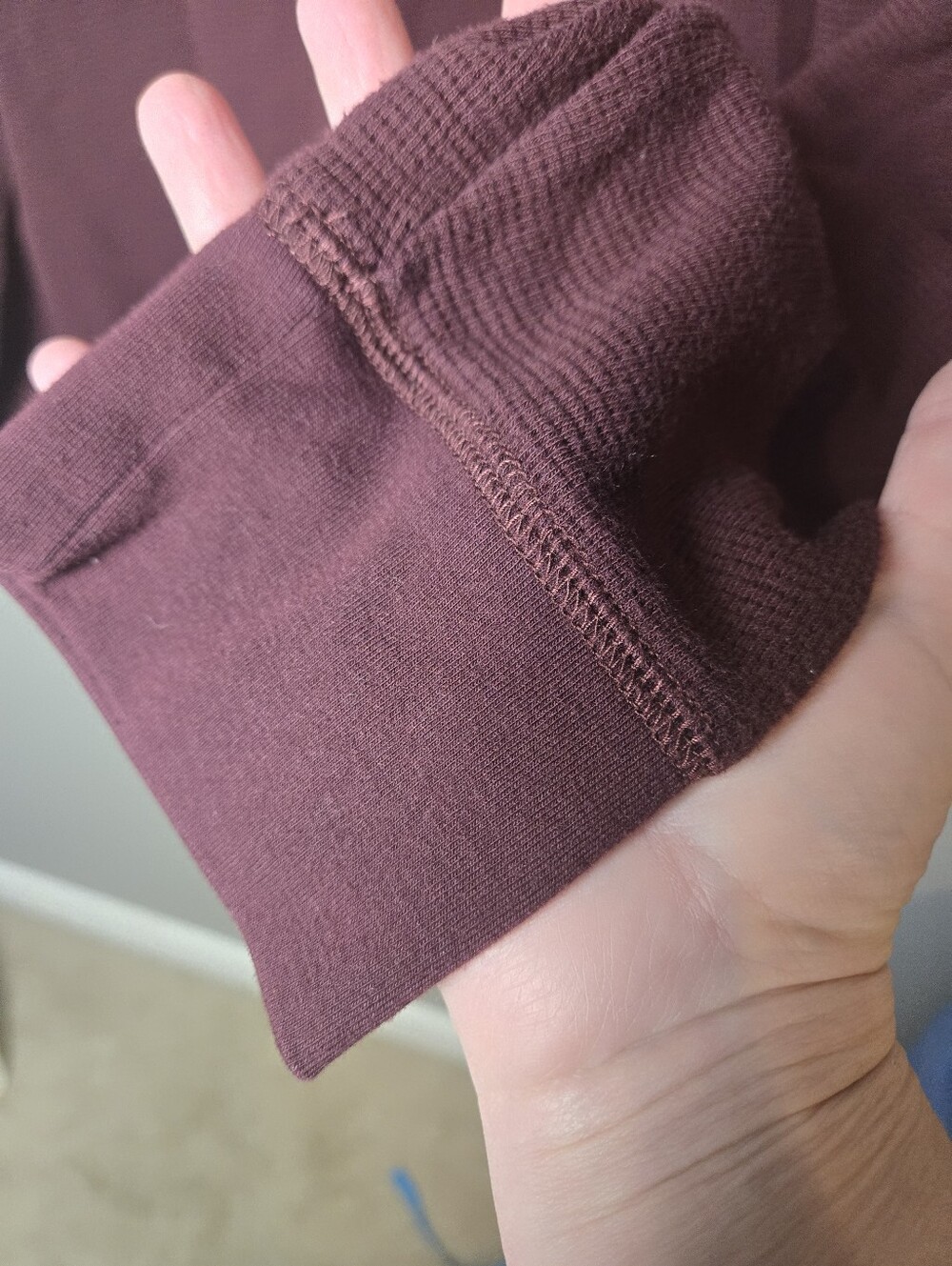 American Eagle Men's Henly Soft Waffle Knit Maroon Lg Cozy Fall Layer - Picture 8 of 8